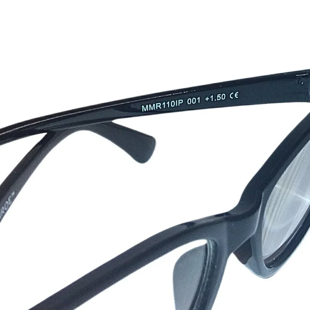 MARILYN MONROE WOMEN'S READING GLASSES +1.50 - BLACK RECTANGLE SHAPED FRAME